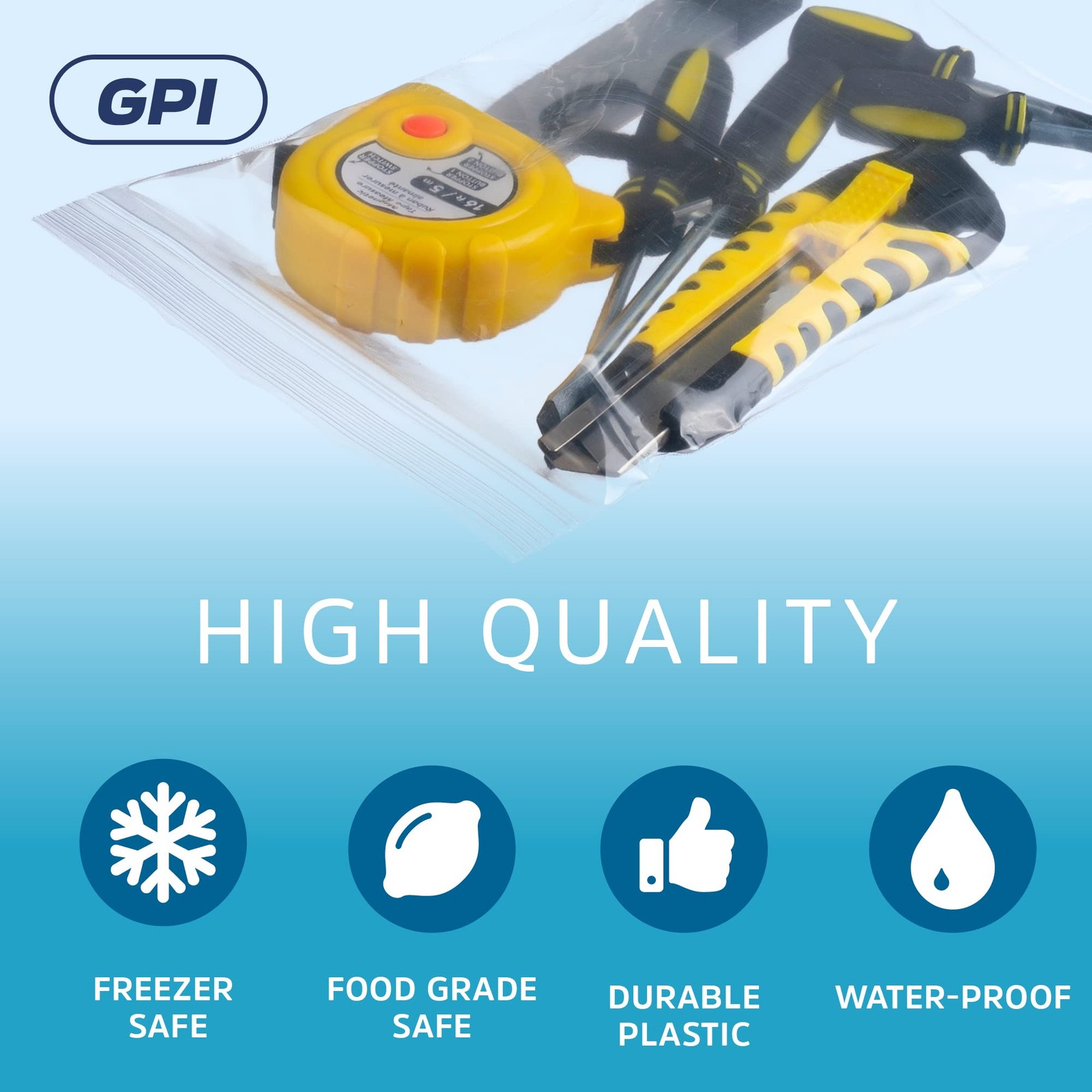 GPI – 6 Mil, Extra Heavy-Duty, 6″ x 9″ Clear Plastic Reclosable Zip Bags, Qua…