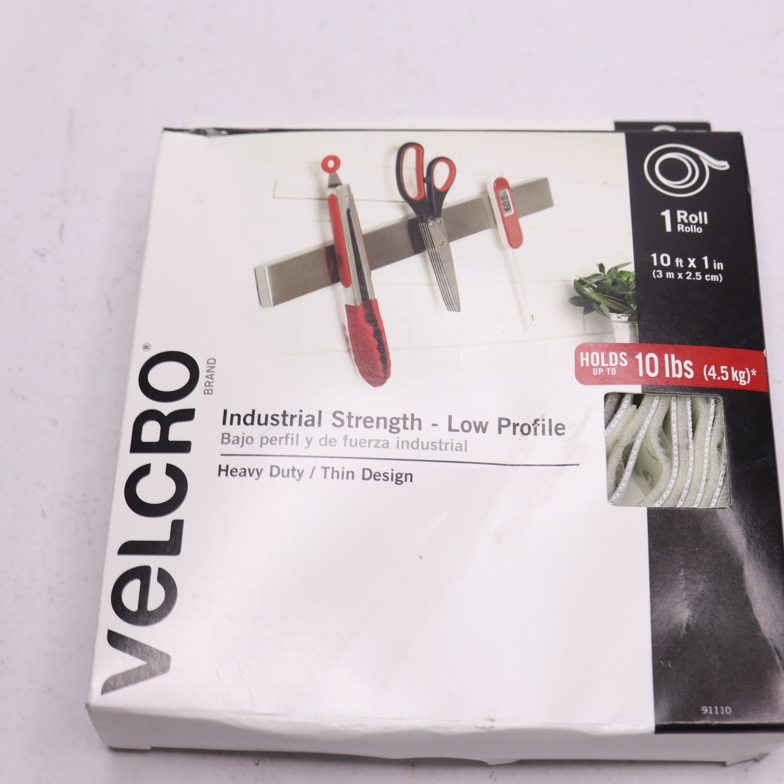 VELCRO(R) Indoor/Outdoor Heavy Duty Fastener White Holds Up To 10lbs 10ft x 1