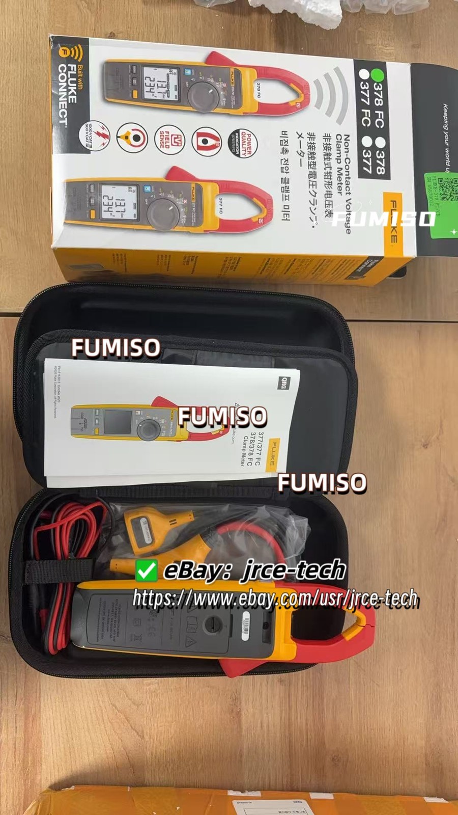 1 PCS NEW Fluke 378 FC Non-Contact Voltage Clamp Meter&jrce
