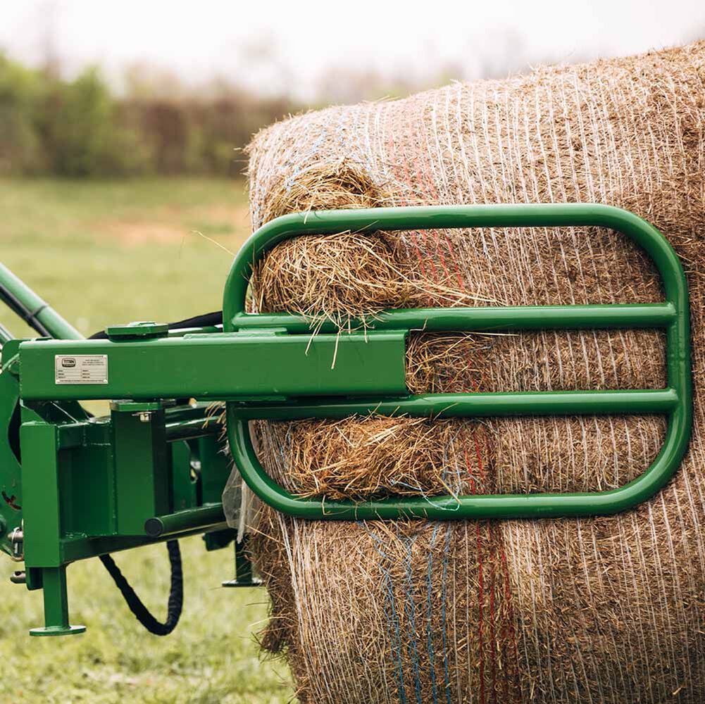 Titan Attachments Round Hay Bale Gripper Fits John Deere Hook and Pin Tractors
