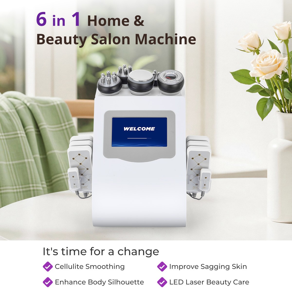 6 in 1 Beauty Machine Body Silhouette Enhancing Massager Improve Skin Firmness