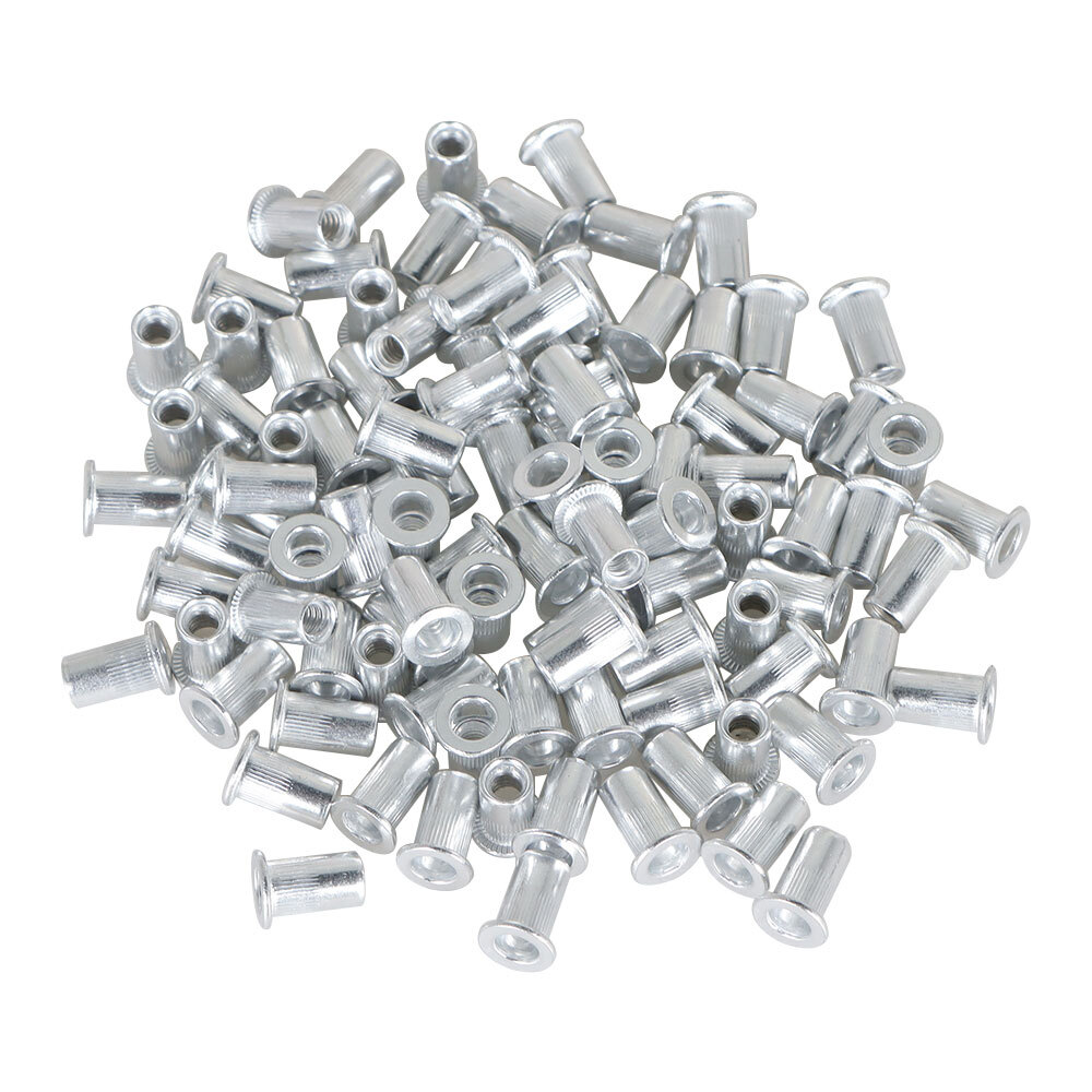100 Pack 10 – 24 Aluminum Sliver Rivet Nut Rivnut Insert Nutsert SAE New