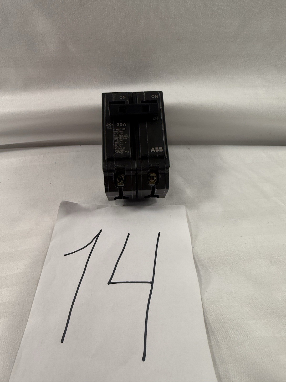 ABB THQB2130 30A 2-Pole Circuit Breaker Thermal Overload 120/240V Plug-In