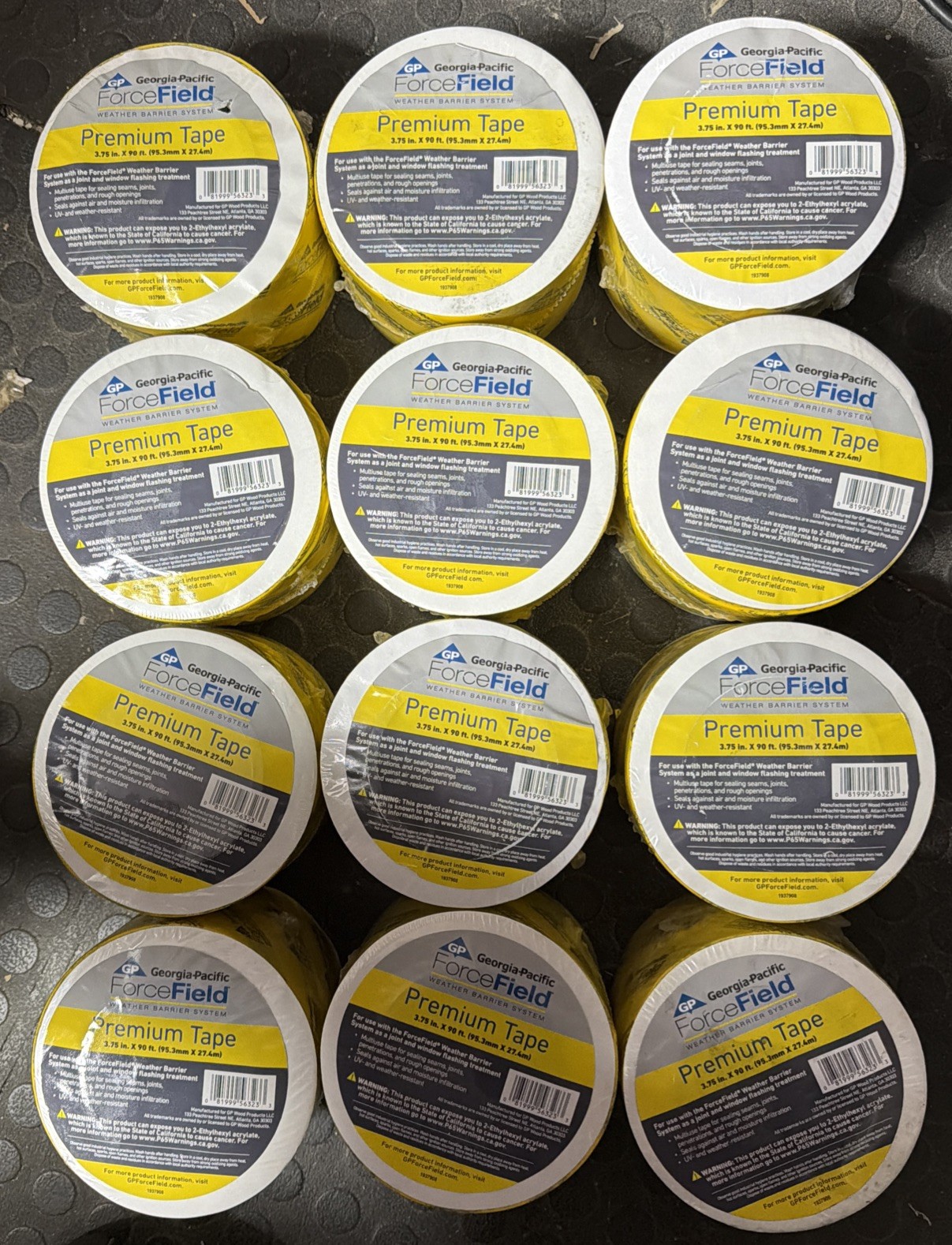 Georgia Pacific Forcefield 3.75″X90′ Flashing Tape Case of 12 Rolls (1366612)