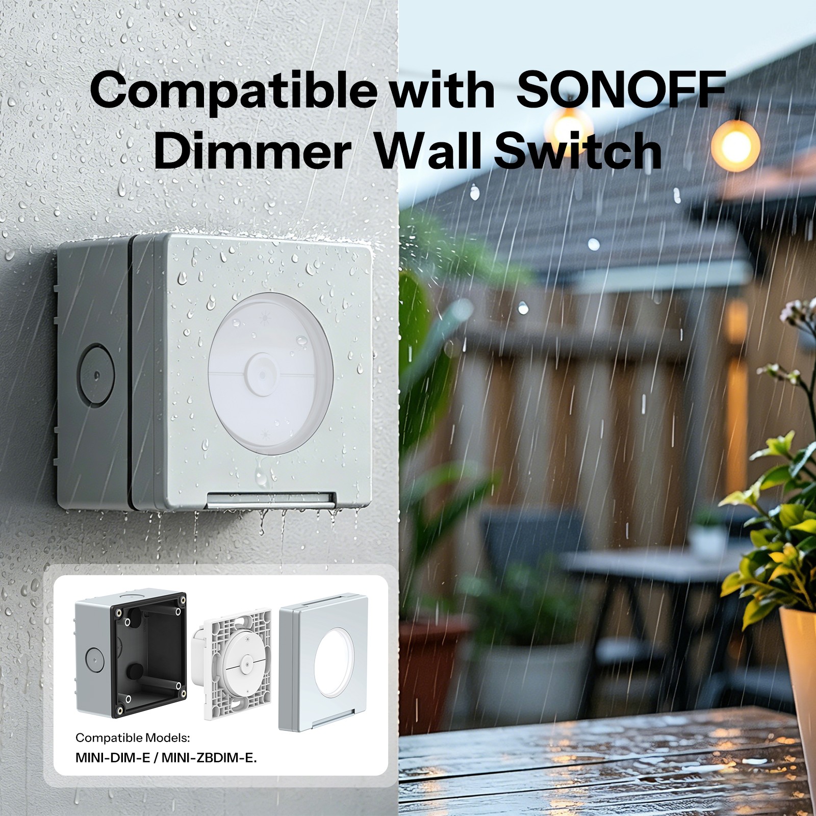 IP65 Waterproof Box Works with SONOFF Smart Roller Shutter/ Dimmer Wall Switch