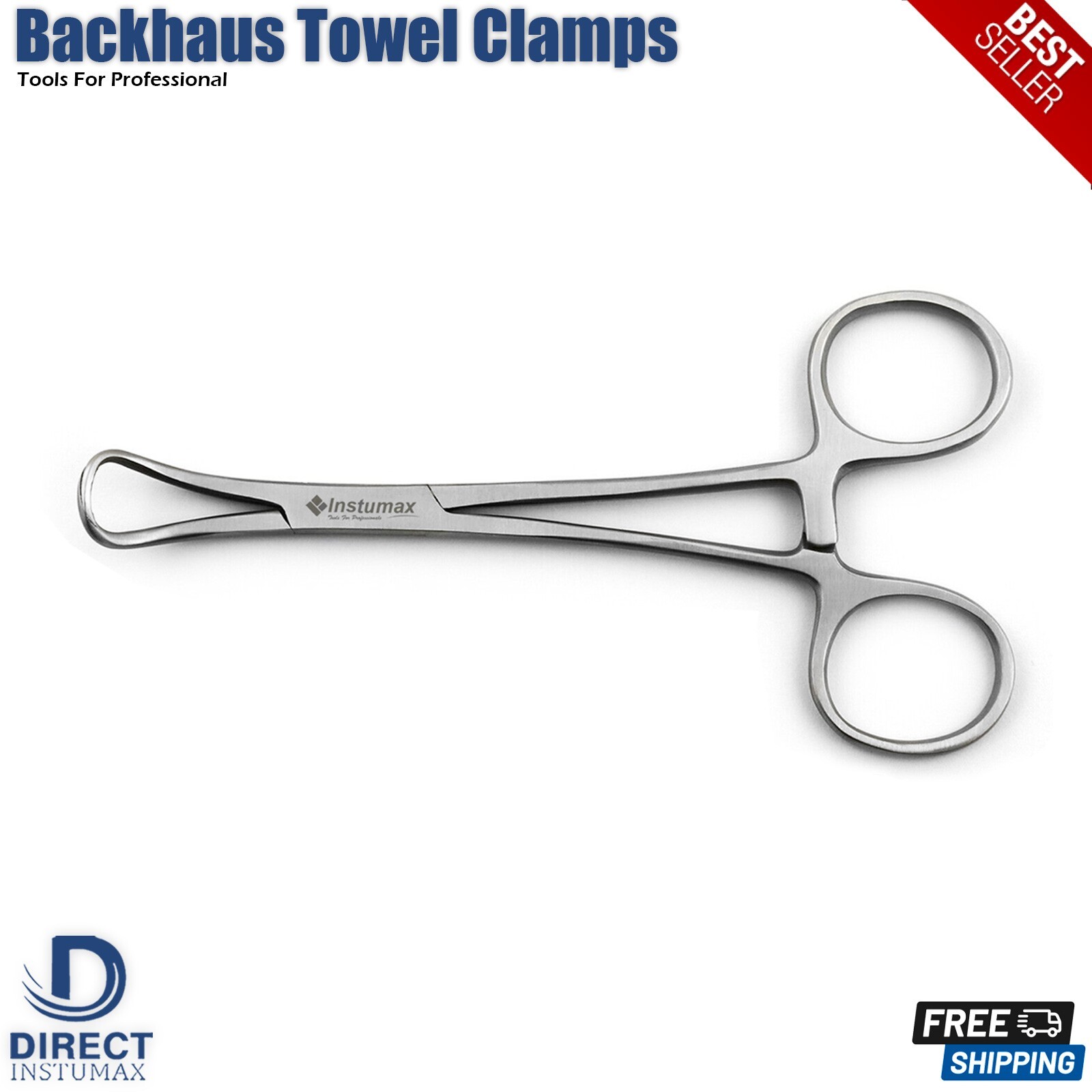 3Pcs Backhaus Towel Clamp 5.5” Surgical Locking Forceps Tissue Body Piercing