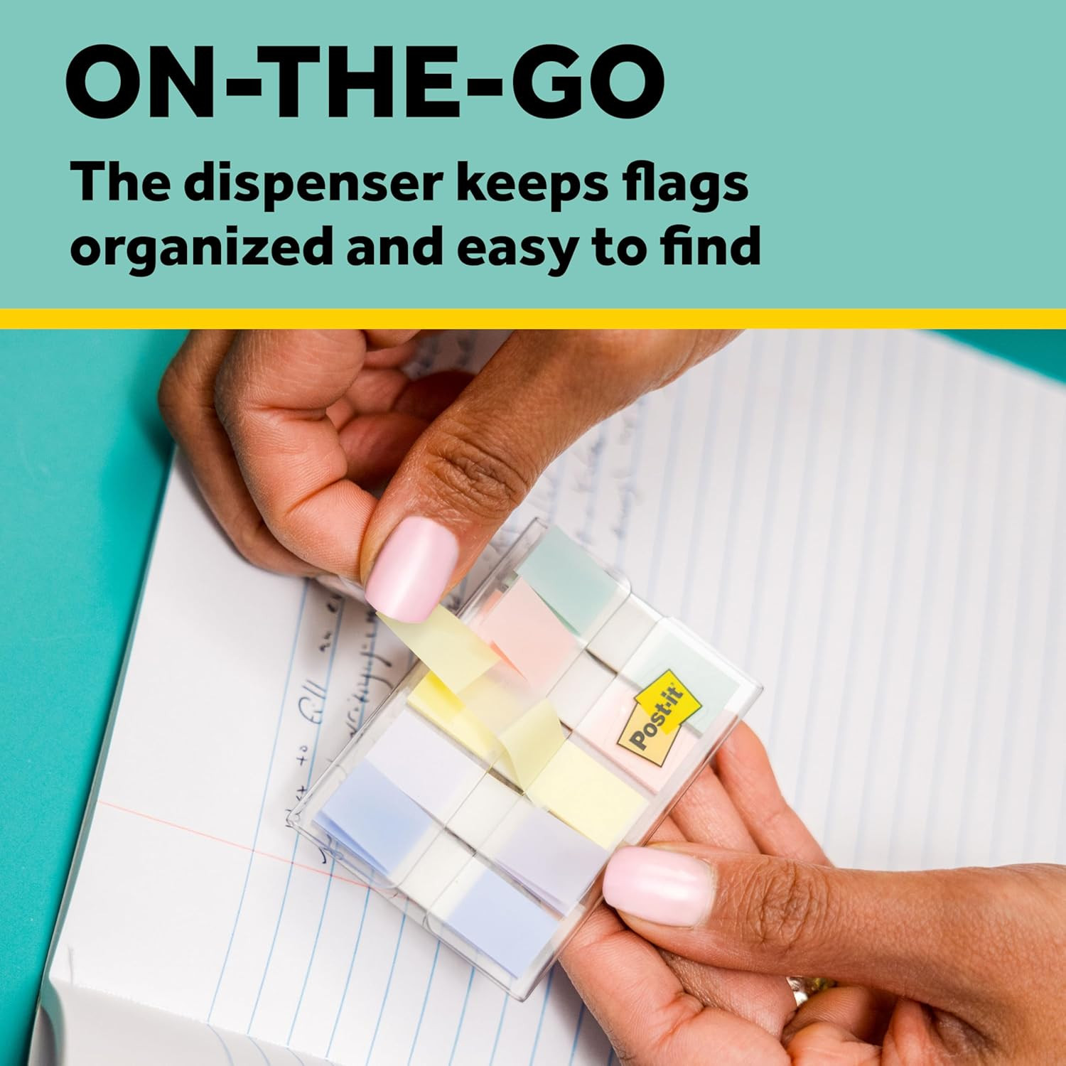 Post-It Flags, 0.47 In. X 1.7 In., One Dispenser with 100 -Count Assorted Pastel