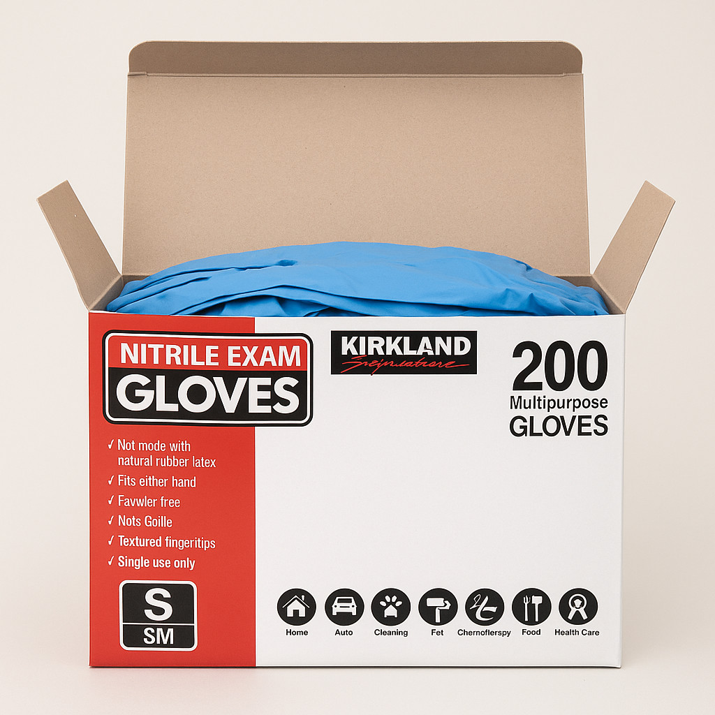 Kirkland Signature Nitrile Exam Gloves Small Powder-Free Latex-Free – 200 Count