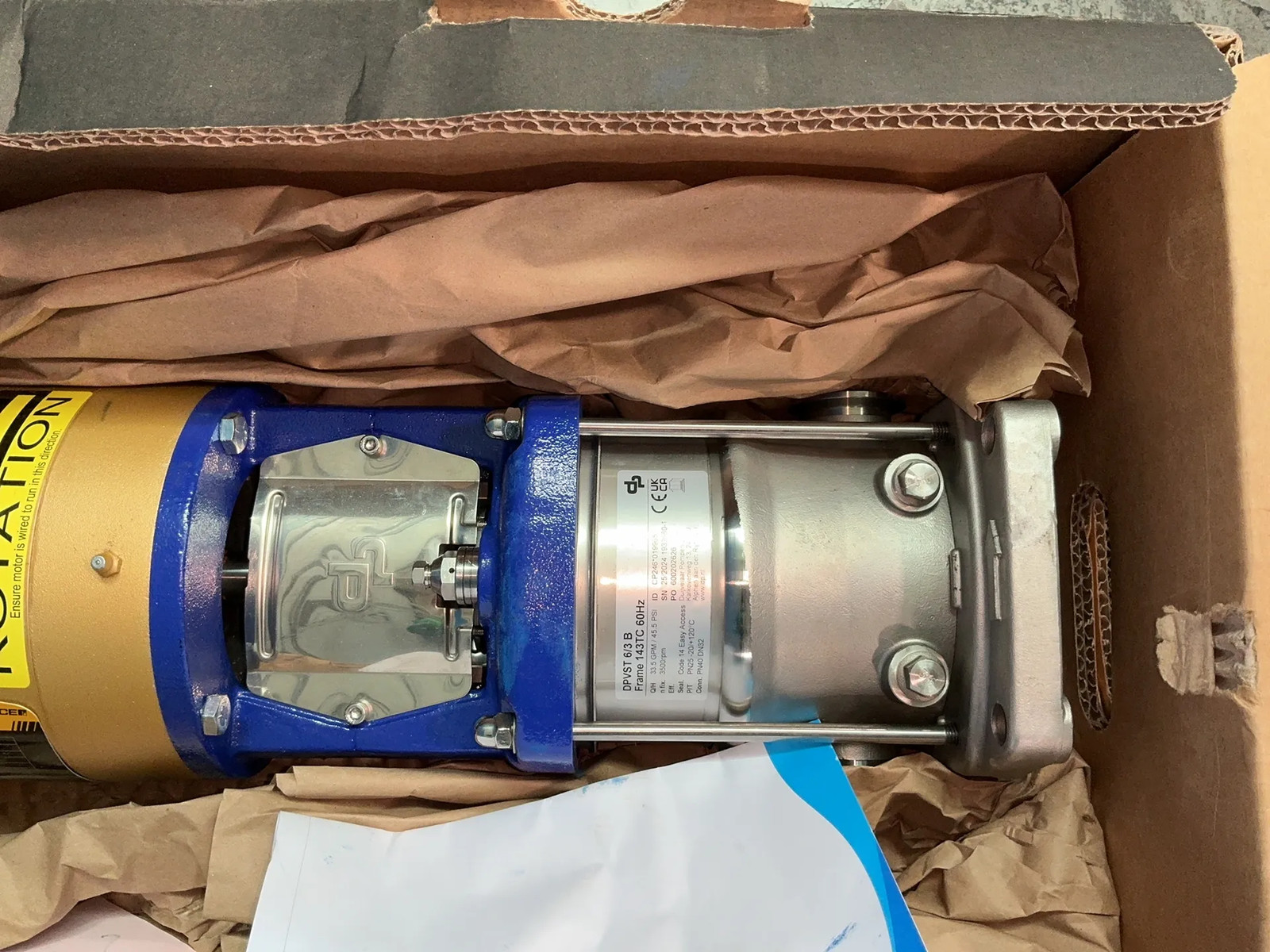 DP PUMPS DPVST 6/3 B FRAME 143 TC 60HZ PUMP CP246*019965