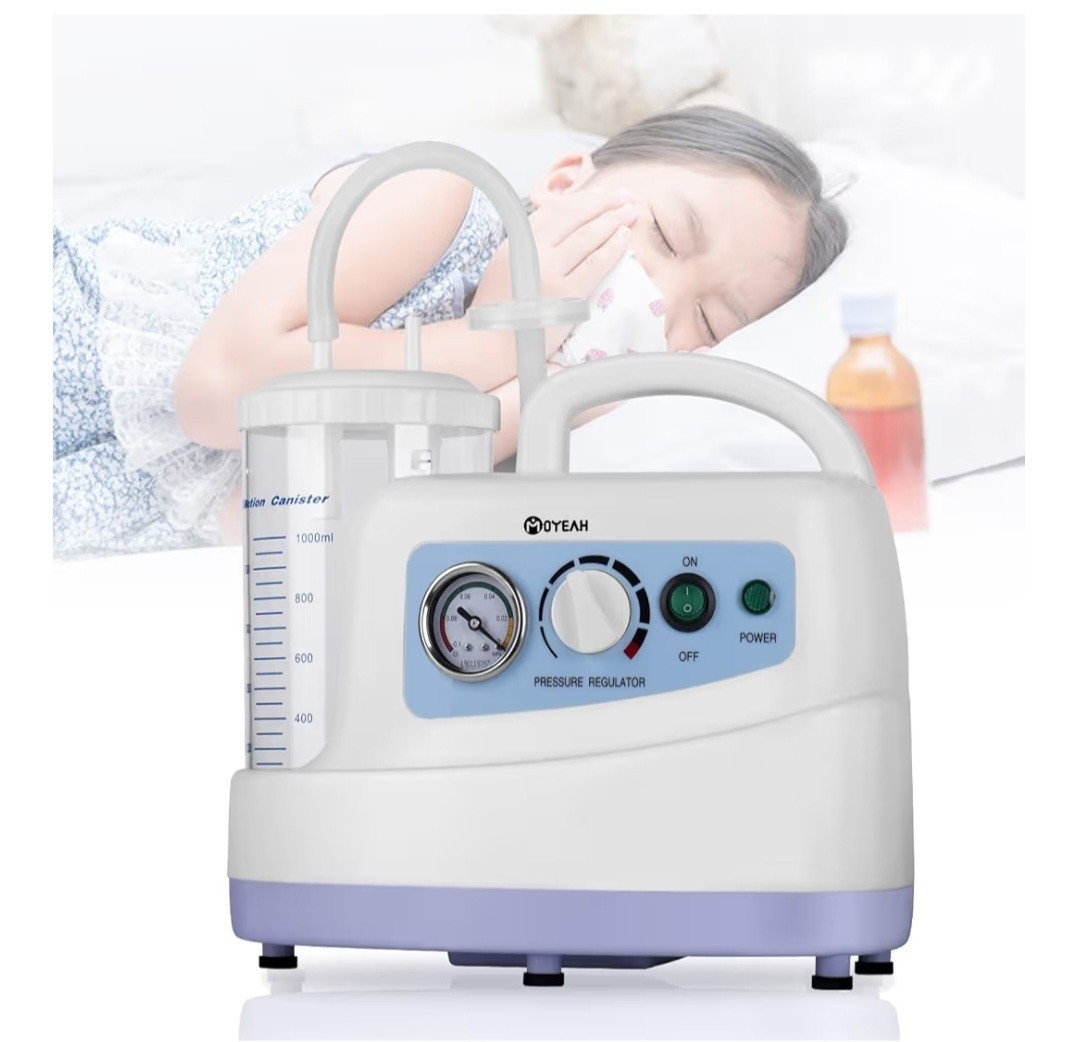 Portable Phlegm Suction Pump with Regulator Valve and Vacuum Gauge