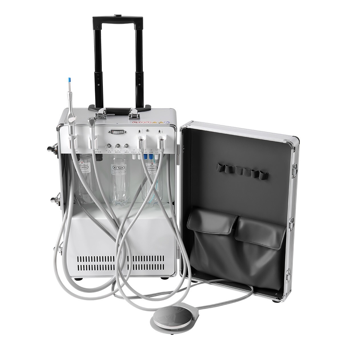 Portable Dental Mobile Delivery Unit System Air Compressor Strong Suction 4Hole