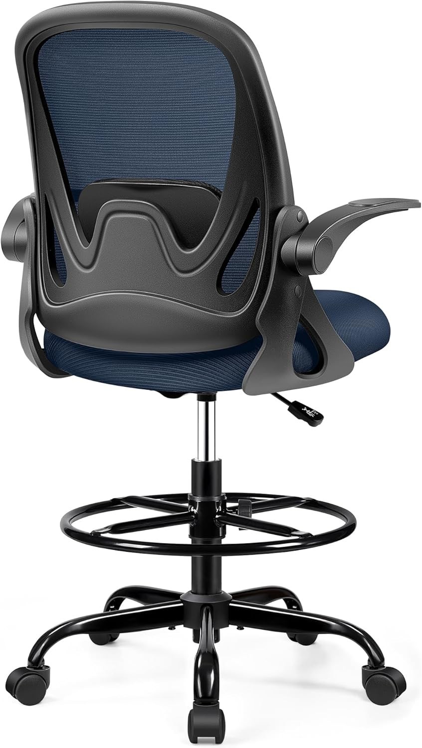 Adjustable Height Office Chair with Enhanced Back Support – Rolling Stool Style