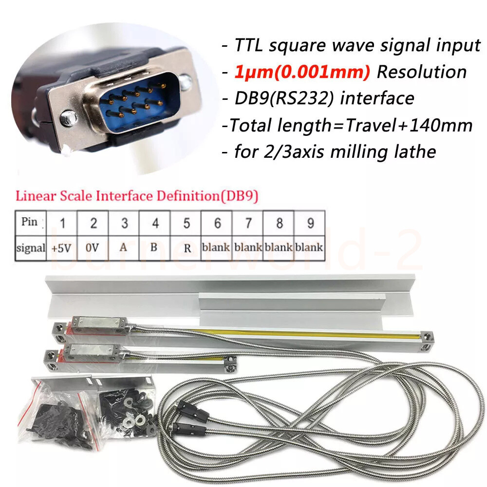 16″& 40″ TTL Linear Scales 2Axis Digital Readout Kit DRO Display Bridgeport Mill