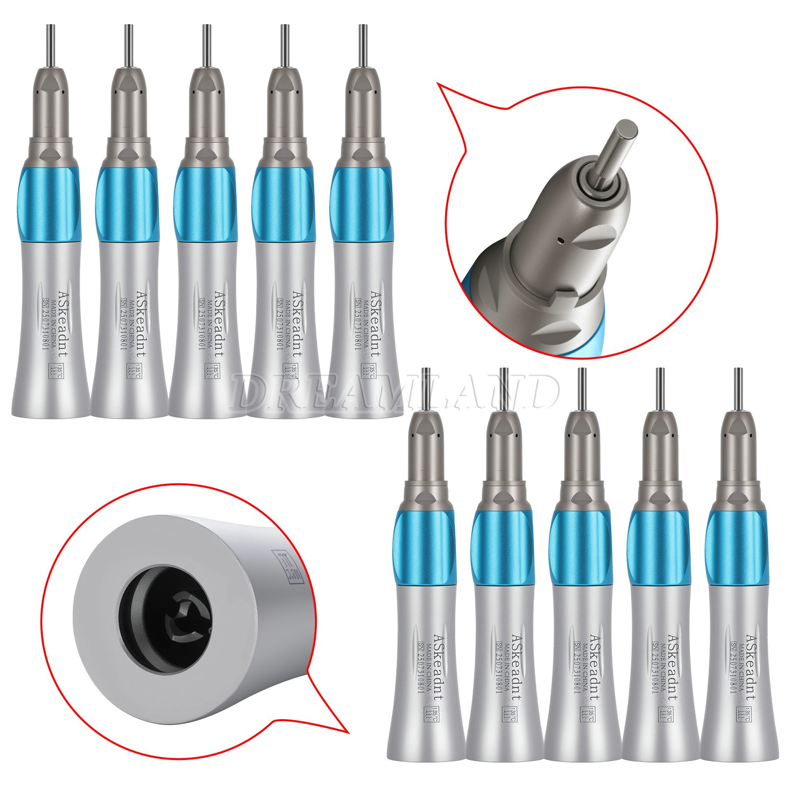 USA Low Price Dental Slow Speed Handpiece Straight Nose Cone E-type to Motor
