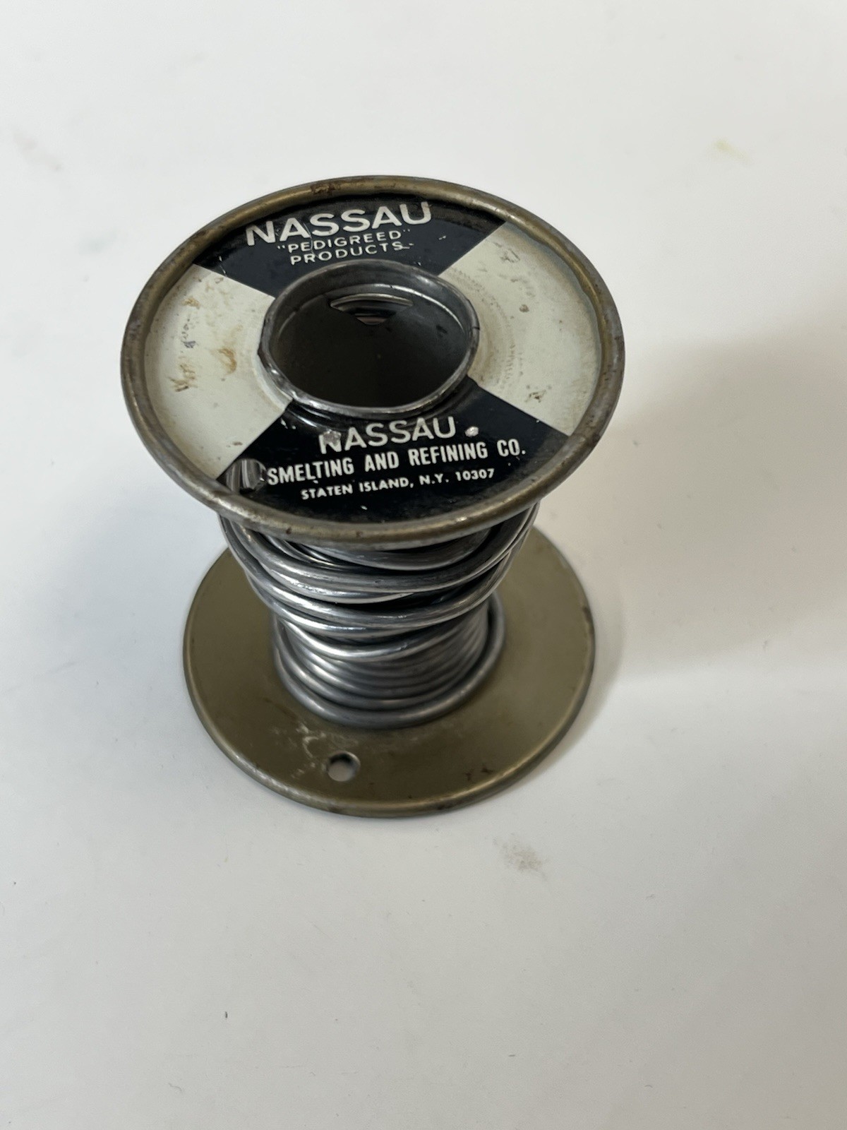Vintage Nassau Smelting Refining Co. Solder Rosin Core 3.6 Oz, 10 Ft Bell System