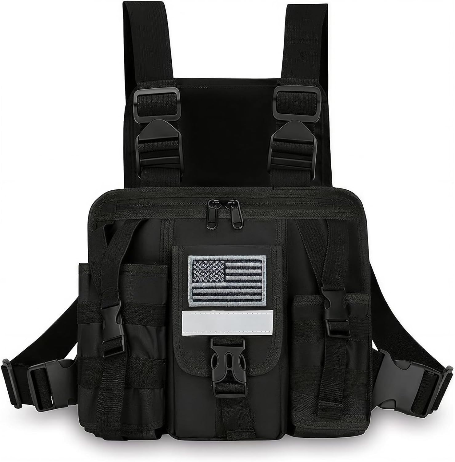 Radio Chest Harness with Reflective Strips Shoulder Holster Radio Vest Holder Tw