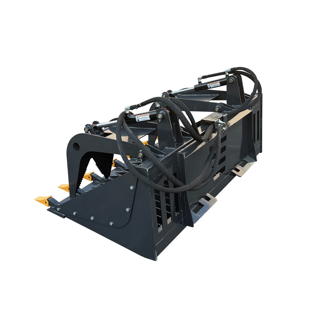 LandHonor 72in Skeleton Rock Grapple Rake Bucket w/ Teeth Skid Steer Attachments