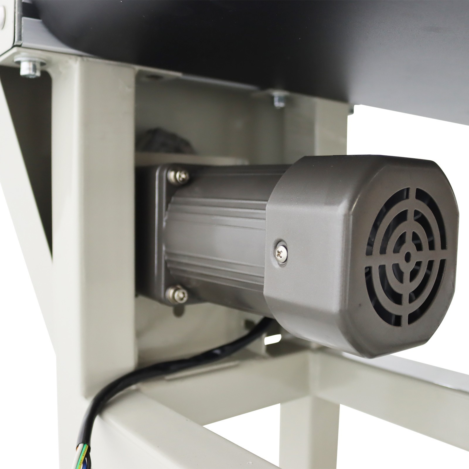 Open Box!Transport System 118in*11.8in L*W Black PVC Conveyor Belt 110V Shipping