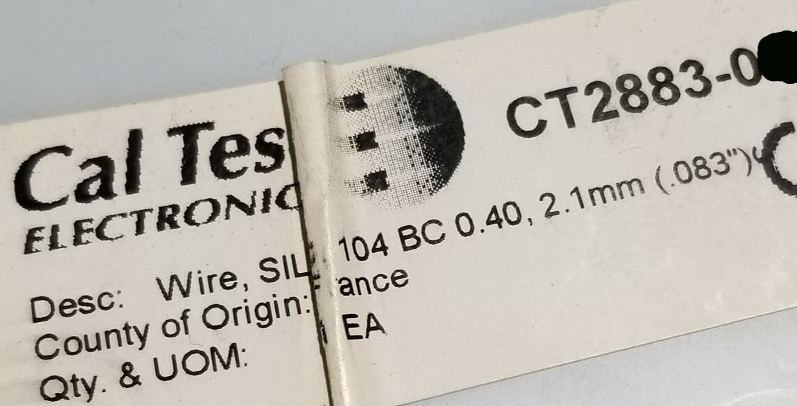 Cal Test CT2883-0 #21awg Silicone Test Lead Wire 1000V CAT III Black /25ft