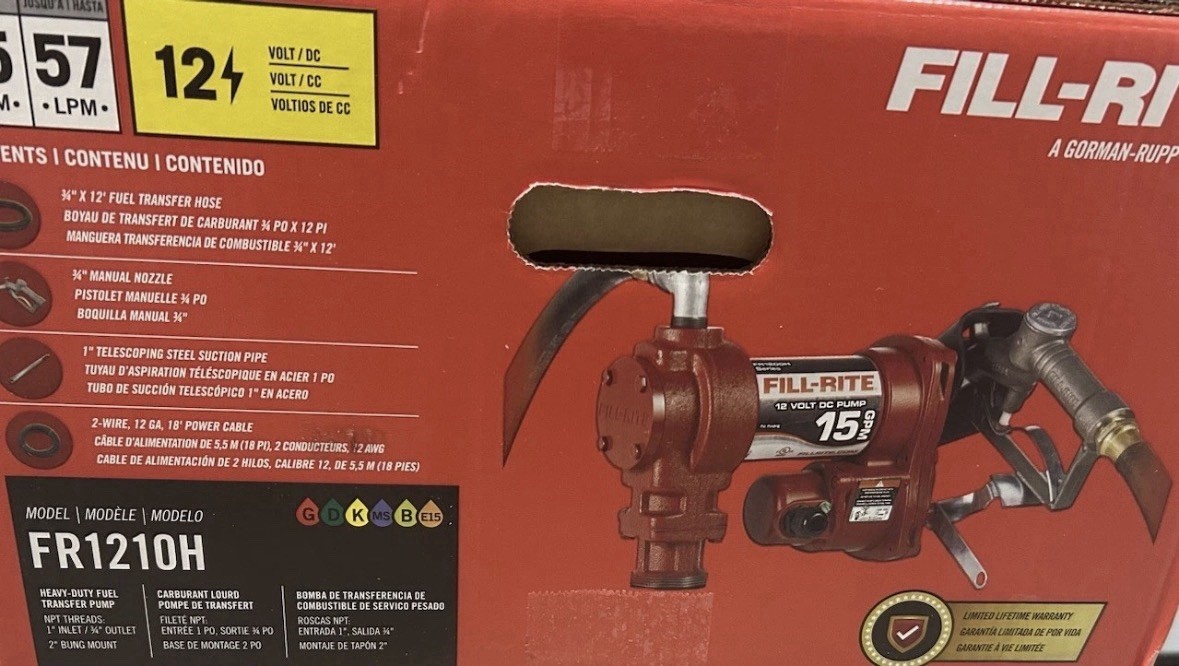 Fill-Rite FR1210H Fuel Transfer Pump, 12vDC, 15 Gpm, 1/4 Hp,