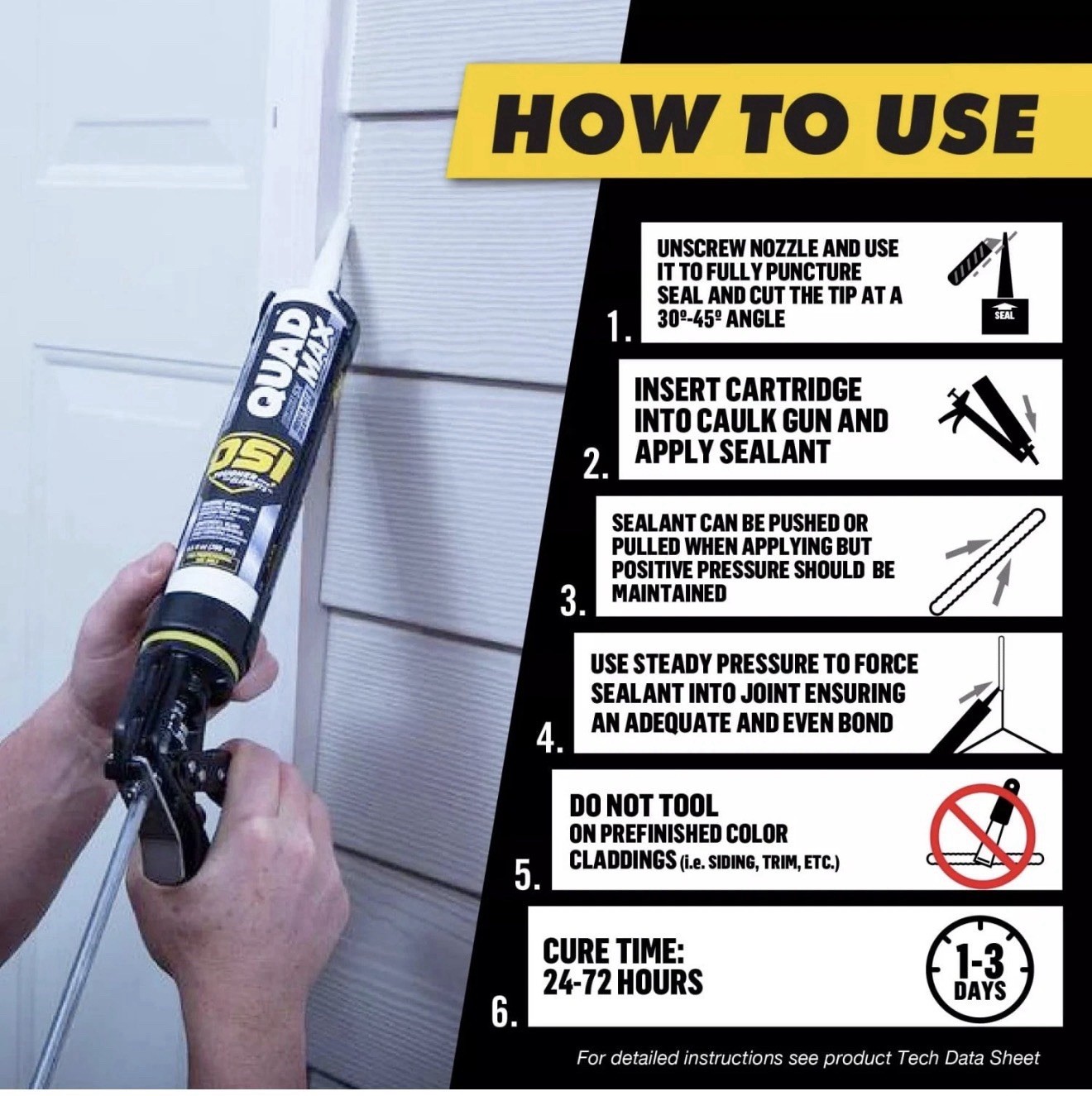 OSI QUAD MAX Advanced Sealant Caulk White 001 9.5 fl oz (6 Tubes)