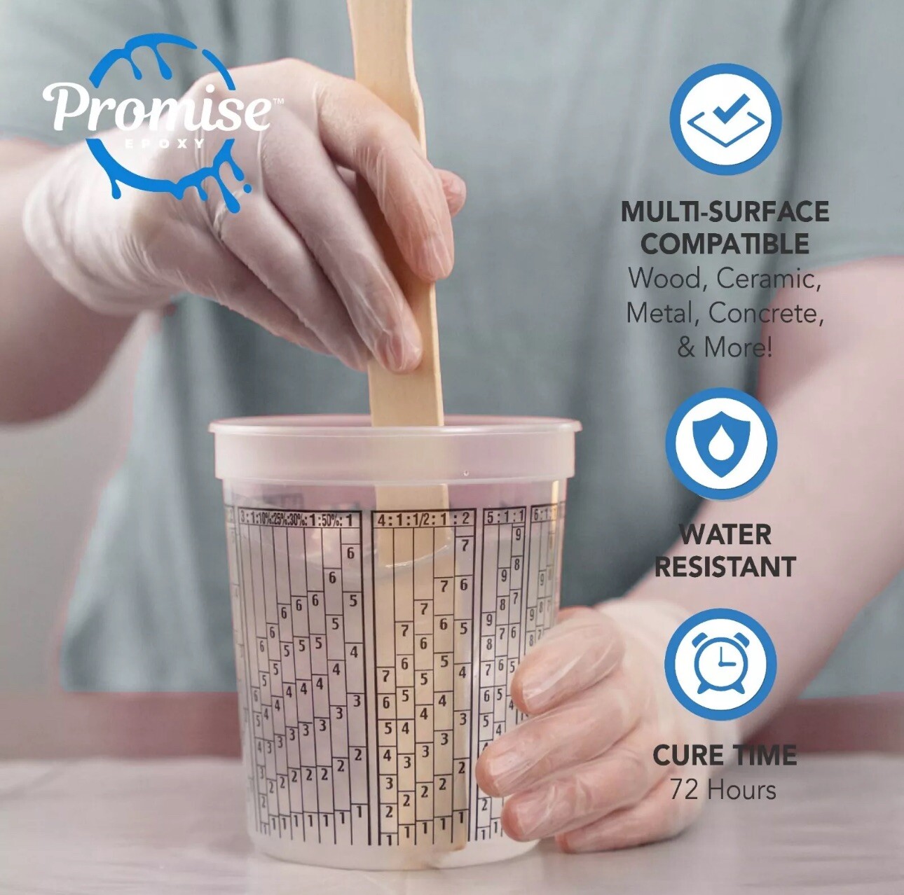 Promise Epoxy, 1 Gallon Kit Crystal Clear Table Top Epoxy Resin*FAST FREE SHIP*
