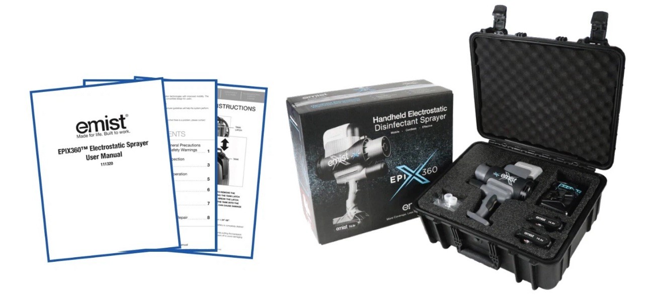 Emist EPIX360 Electrostatic Disinfectant Sprayer Cordless Handheld-(BRAND NEW)