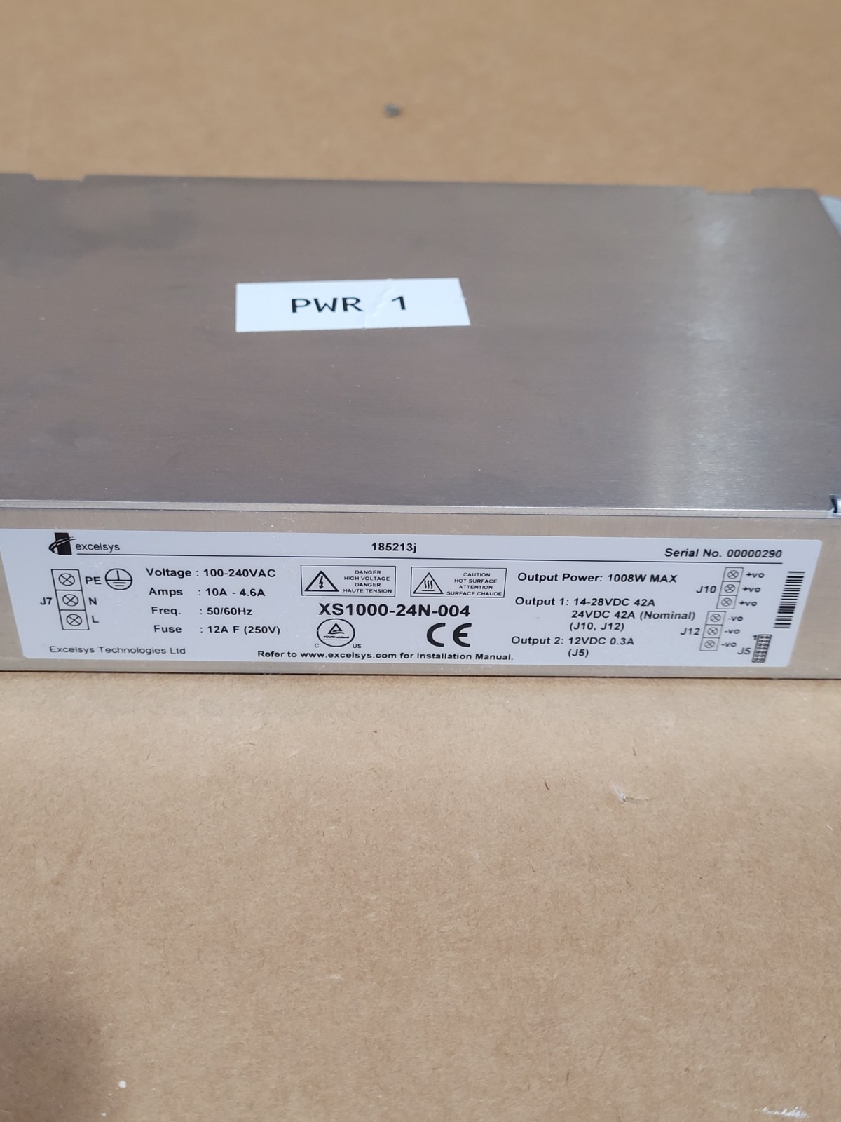 EXCELSYS XS1000-24N-004 AC/DC CONVERTER 24V 42Amps & 12V .3A 1008W