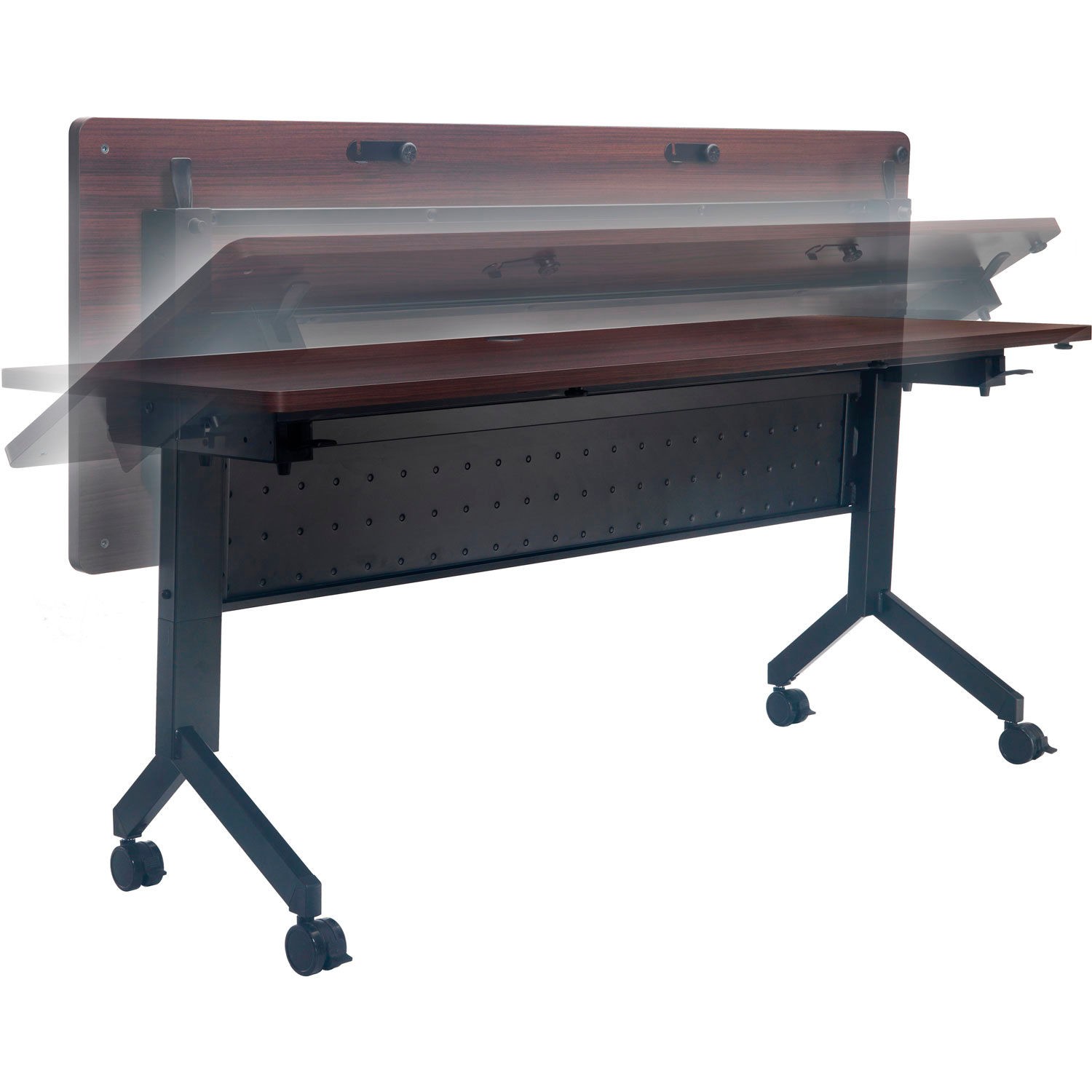 Global Industrial Flip-Top Training Table 60″ x 24″ Walnut