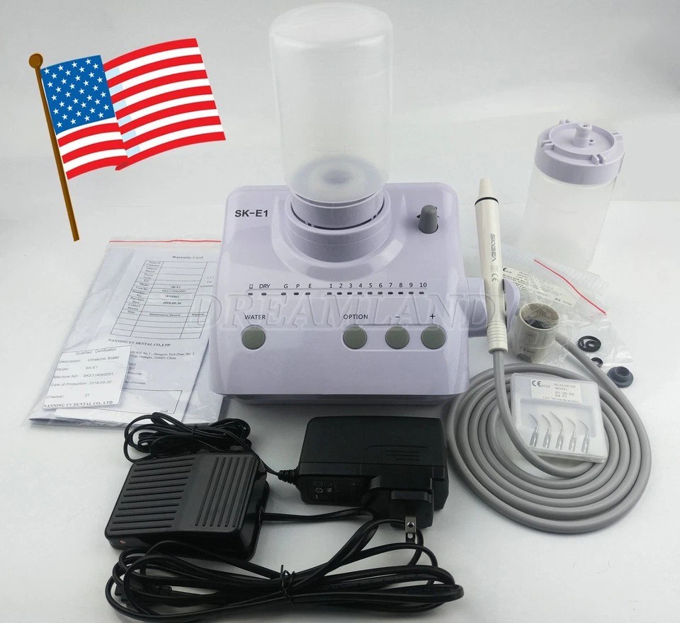 US Cavitron Dental Ultrasonic Scaler fit EMS + LED Handpiece+Tips+Bottle SK-A8