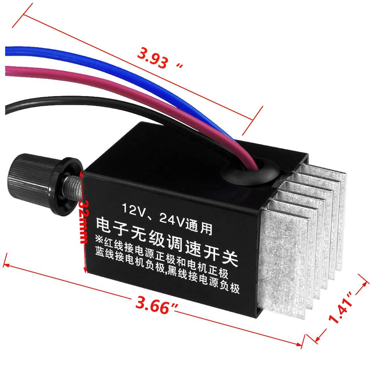 DC Motor Speed Controller Universal DC 12V 24V 10A Electronic Stepless Speed Reg