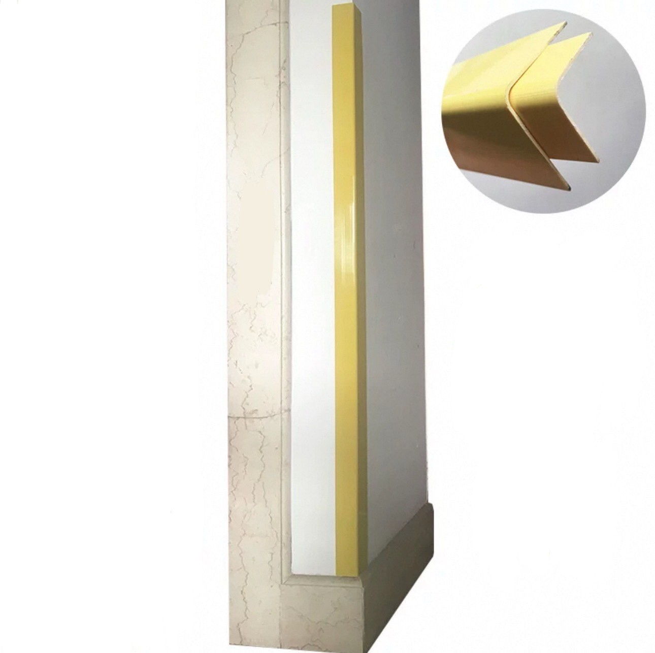 PVC Plastic Corner Protector 90 Degree Angle Edge Guard for Wall Stairs 47 in