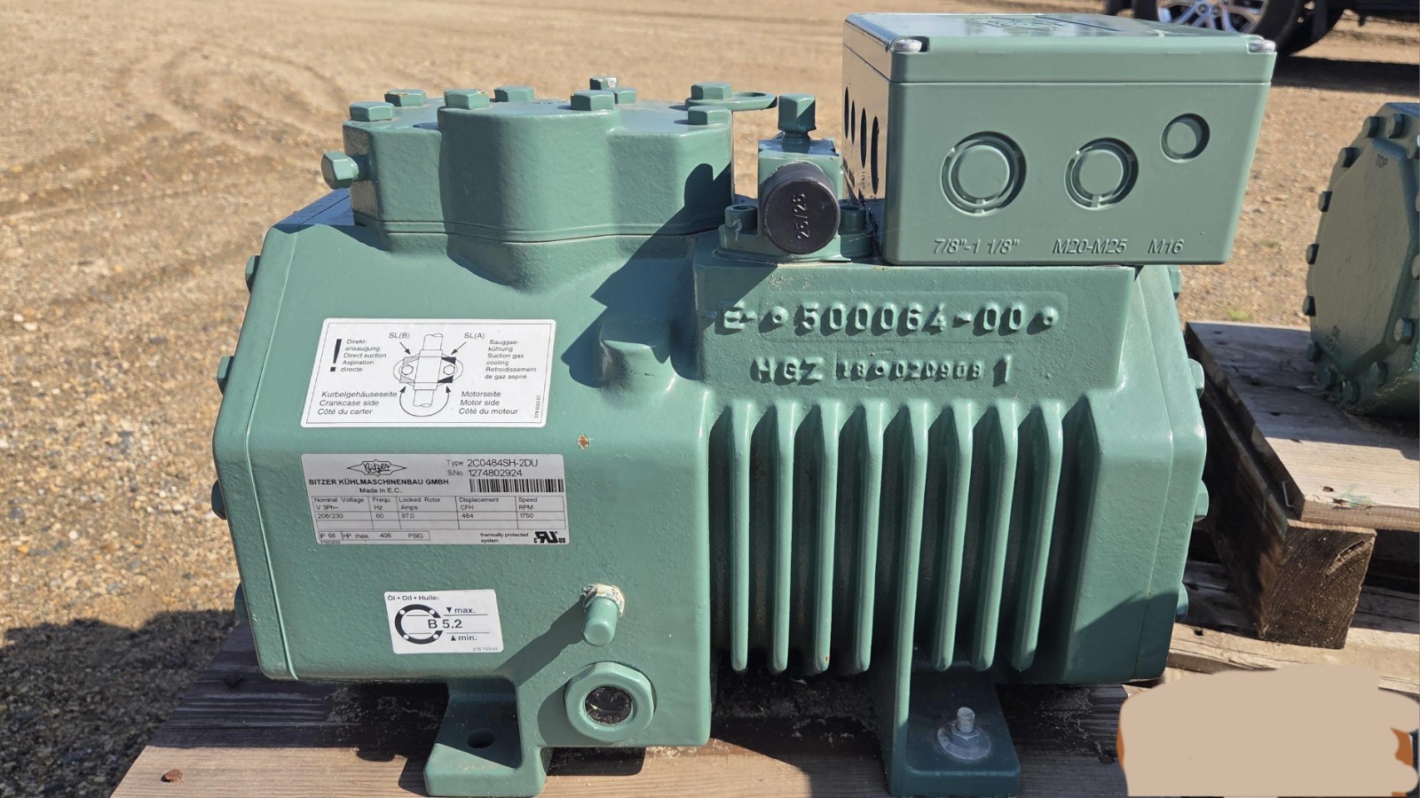 Bitzer 2C0484SH-2DU 3 Phase 208/230V Industrial compressor