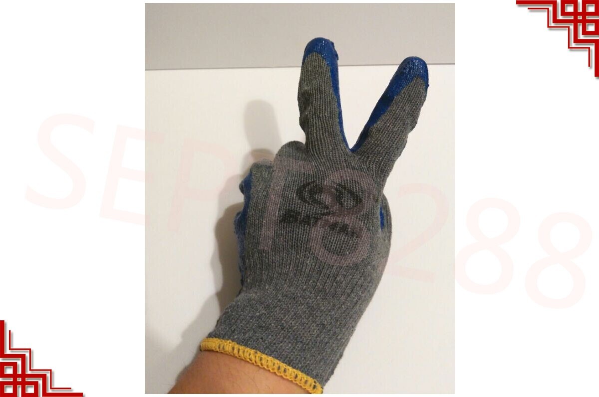 240 Pair Heavy Duty Premium Latex Rubber Palm Coated Work Gloves Blue Gray Black