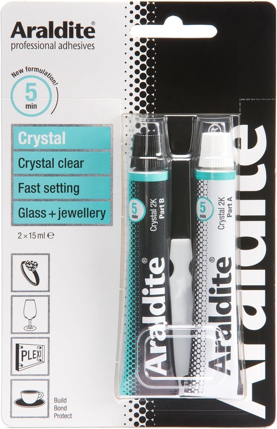 Clear Epoxy Adhesive 5 Minute Fast Setting 2-Part Epoxy Glue. Solven…