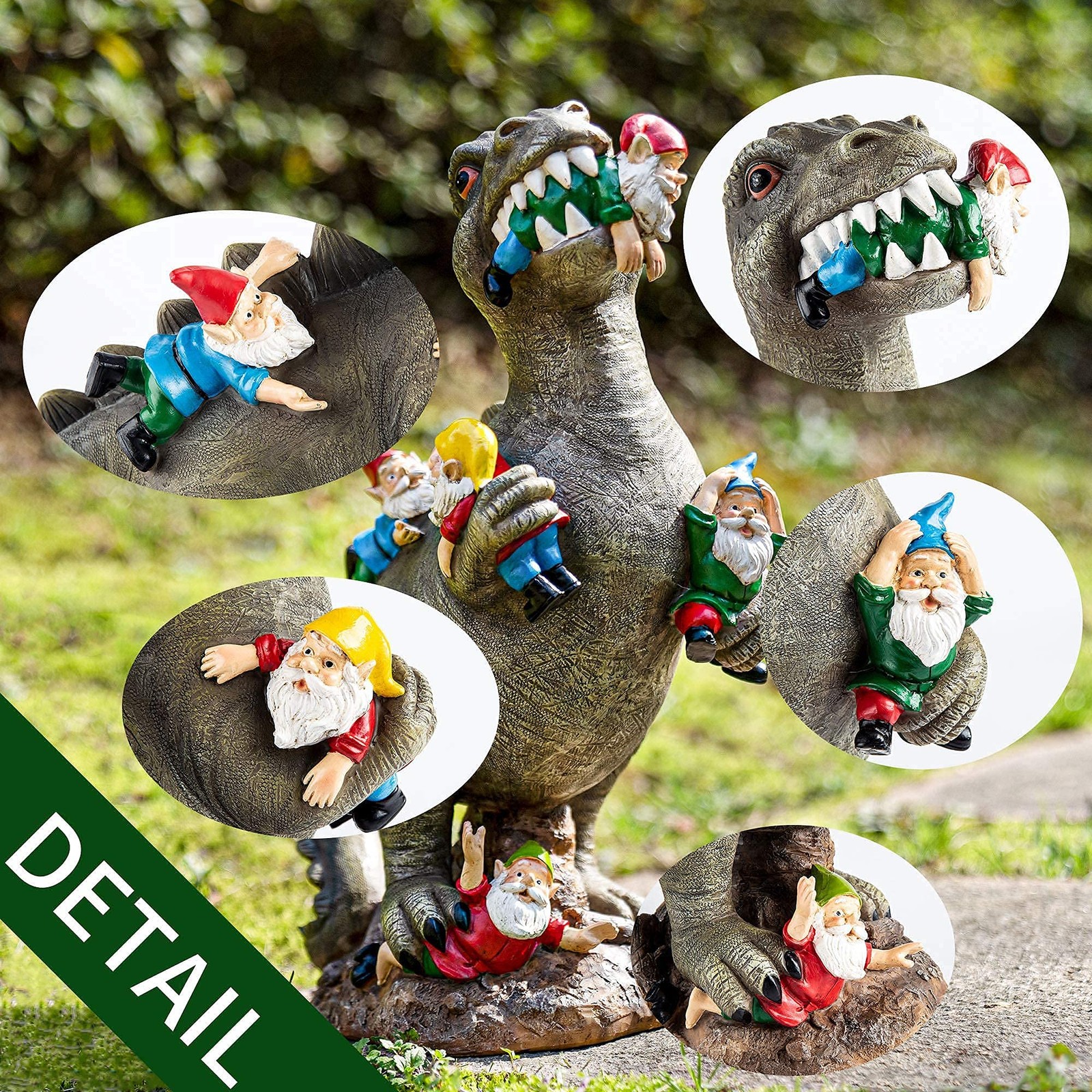 SOWSUN Garden Gnomes Statues Yard Decorations Outdoor Garden Decor, 14� Dinosaur