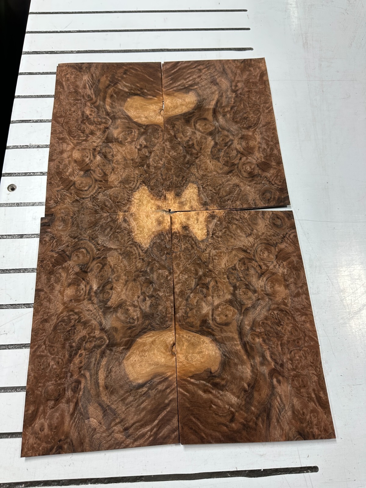 Walnut Burl Raw Wood Veneer 2 sheets 11» x 7» 48K