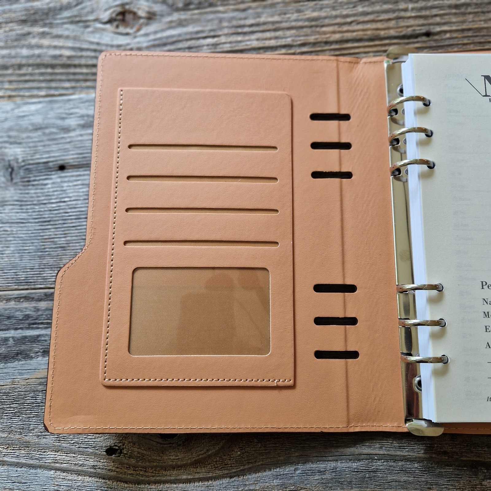 DSKPRTE A5 6-Ring Personal Organizer | Brown PU Leather Notebook
