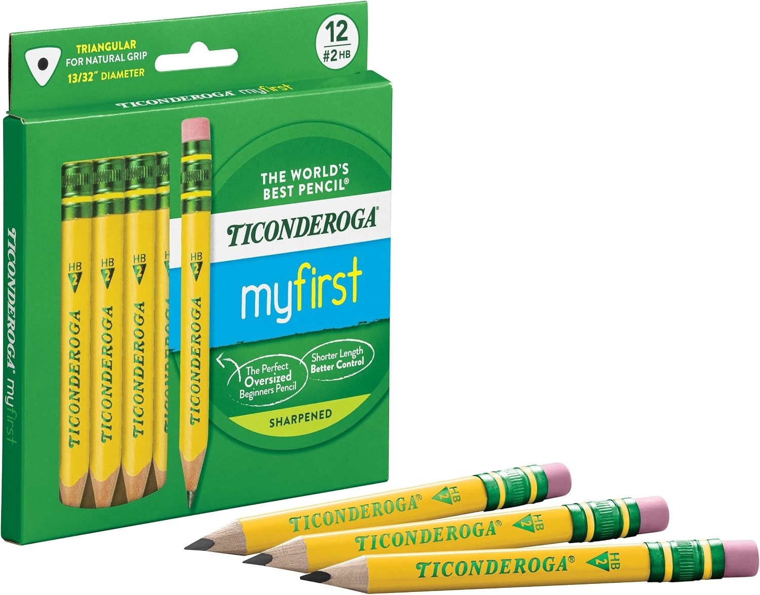 Ticonderoga My First Half-Size Wooden Pencils, 12 Pencils/Pack, 1 Pack | Large