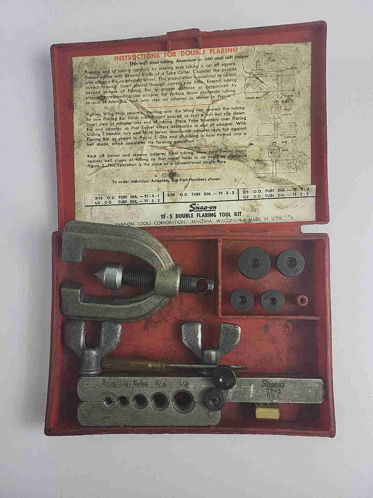 Snap On TF-5 Double Flaring Tubing Flare Kit