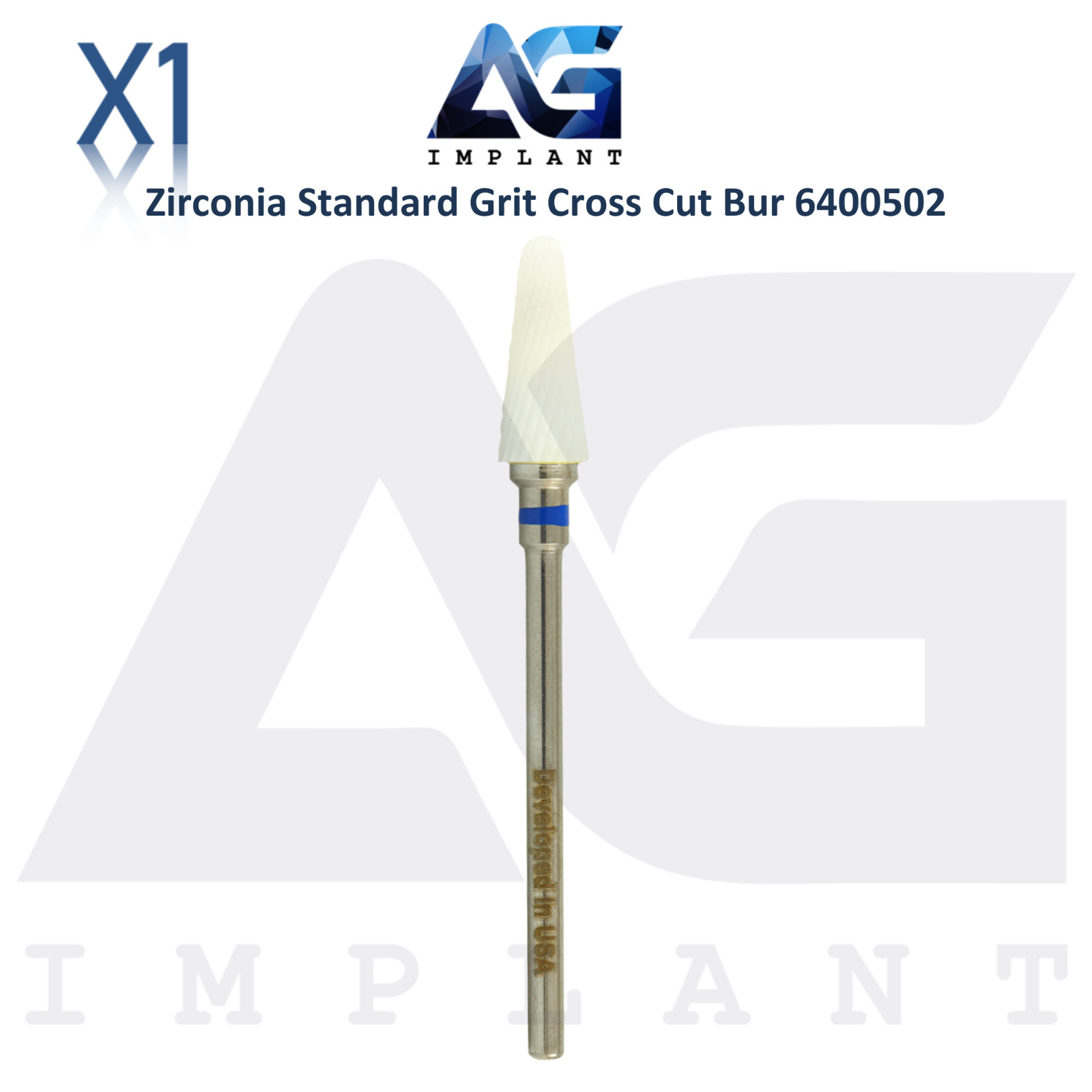 Dental Wilson Cross Cut Conical Standard Bur Ø6.0×14.5mm White Zirconia 6400502
