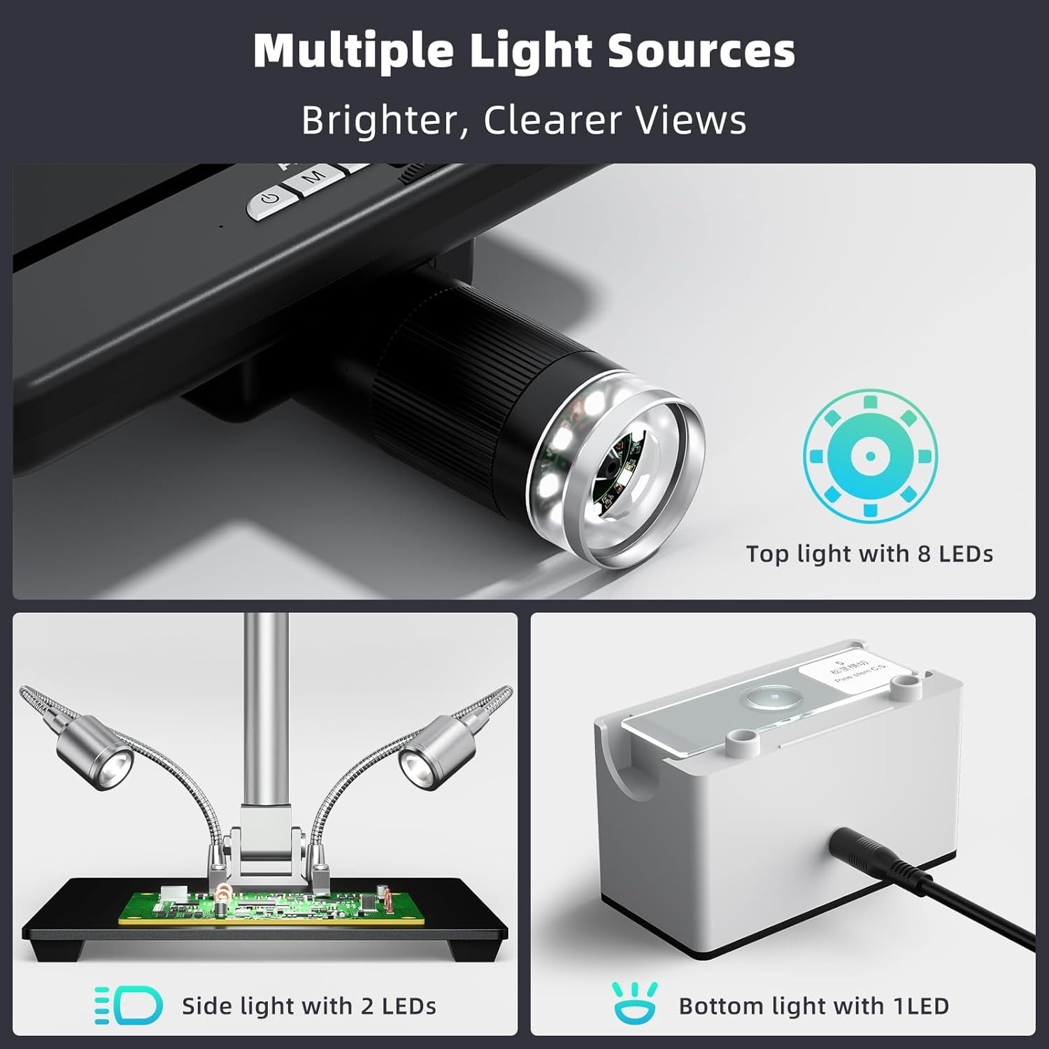 Andonstar 4K 60FPS 10.1″ HDMI Digital Microscope for Soldering, 64MP 3840P UHD