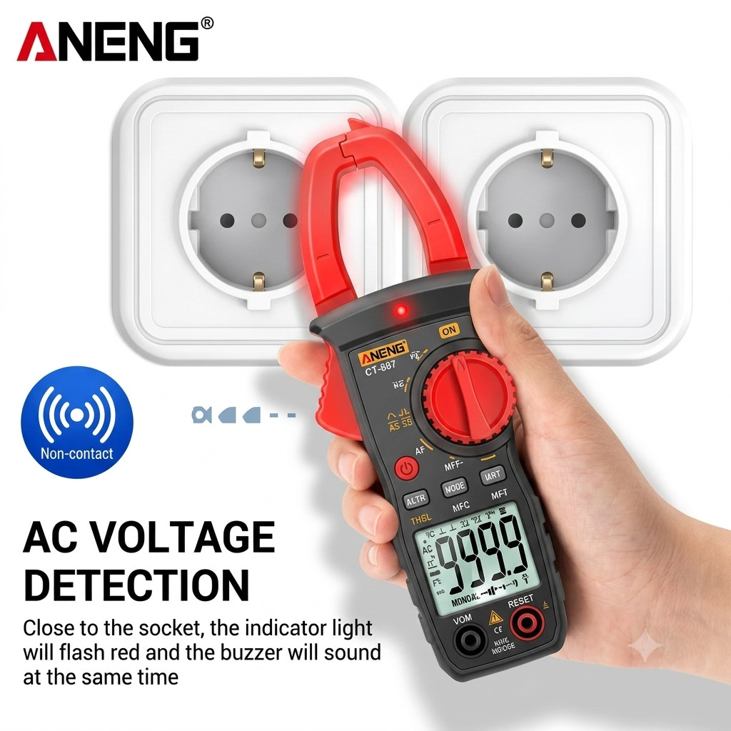 Digital Clamp Meter ST181 AC Current Voltage Multimeter NCV Continuity Tester