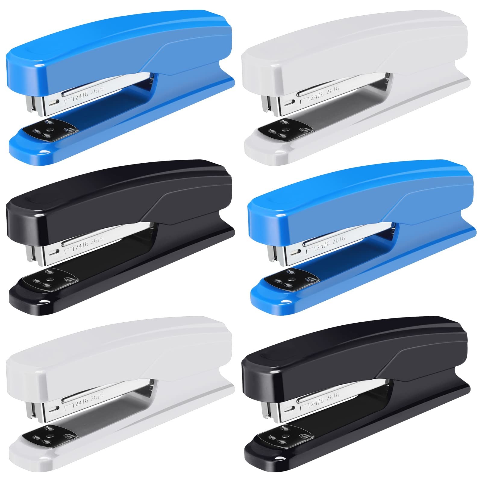 Desktop Stapler School College Office Supplies Portable Black, Blue, Gray