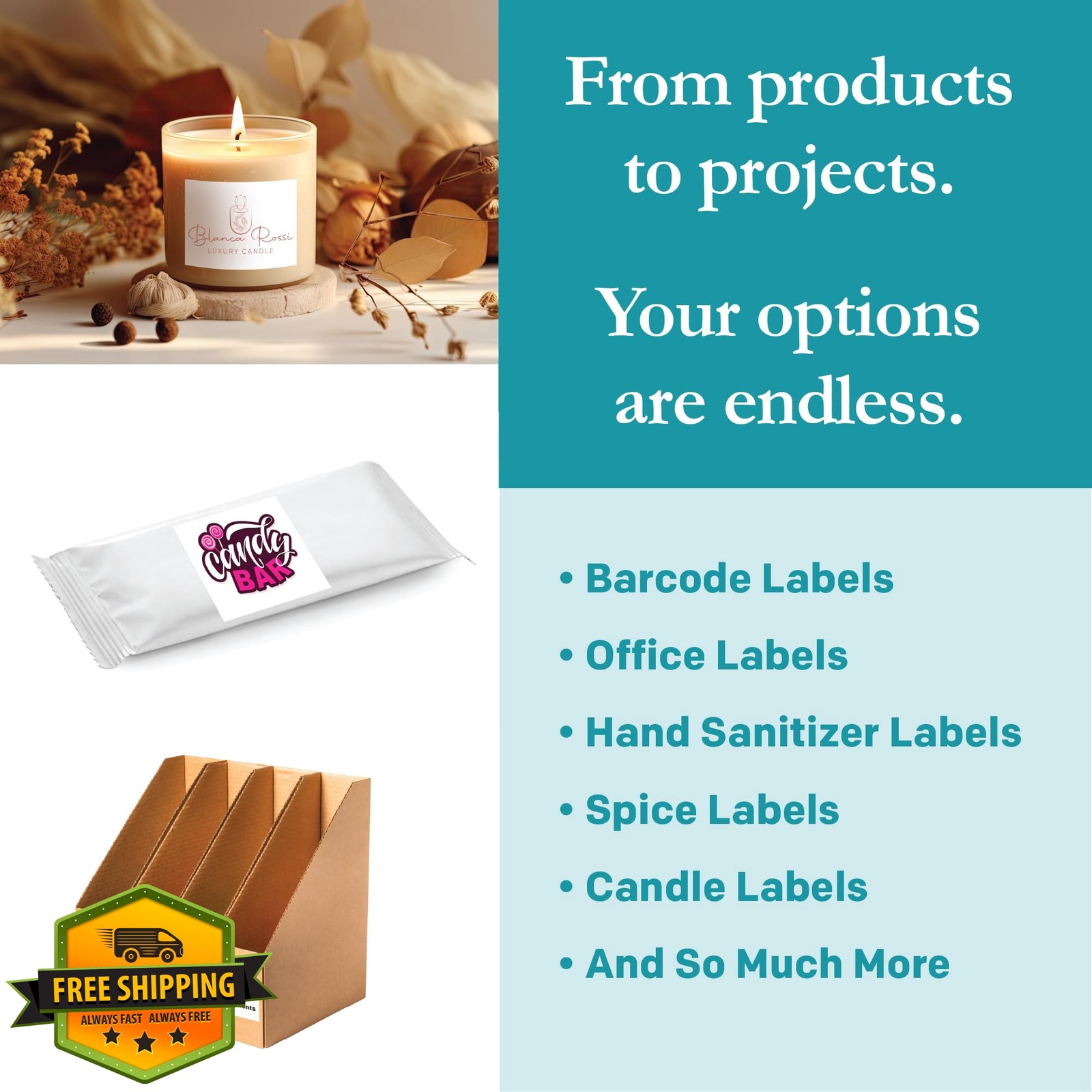 Premium Label Supply White 2×1.5 Inch Labels 1800