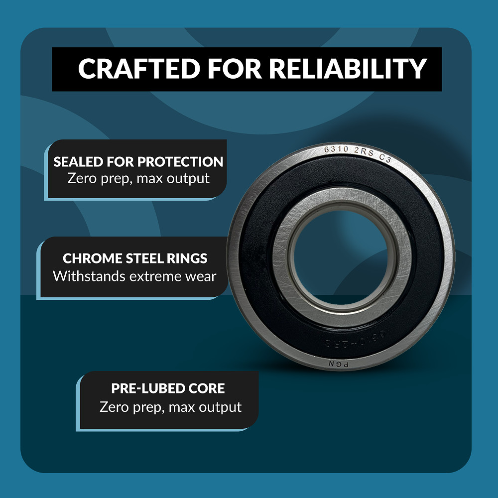 PGN 6310-2RS Ball Bearing, Double Rubber Sealed, Pack of 2