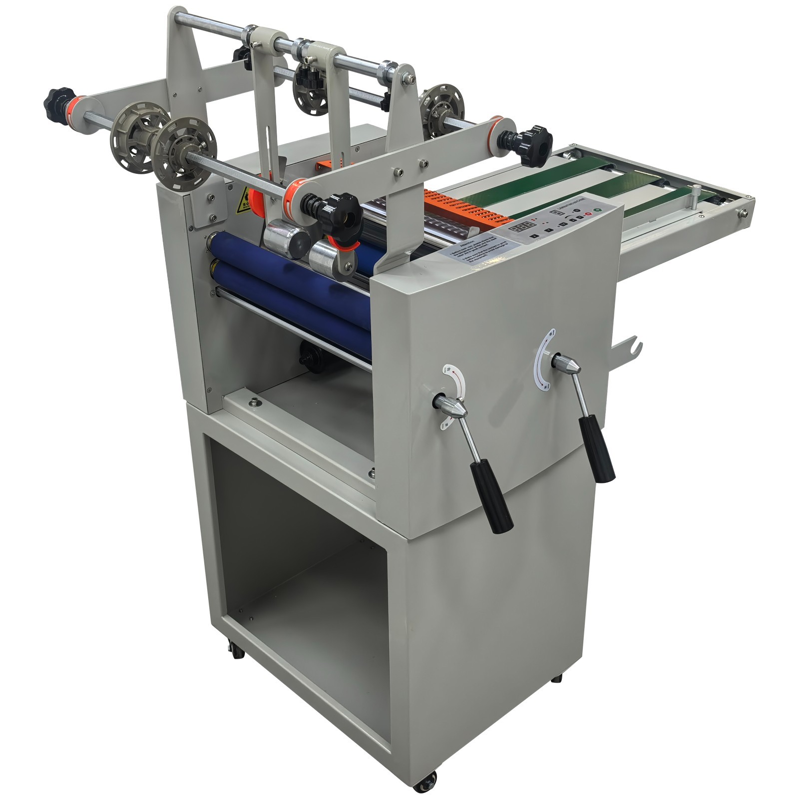 110V 32CM/12.6″ Vertical Roll Laminator Machine with Conveyor Belt, Cold Hot Ste