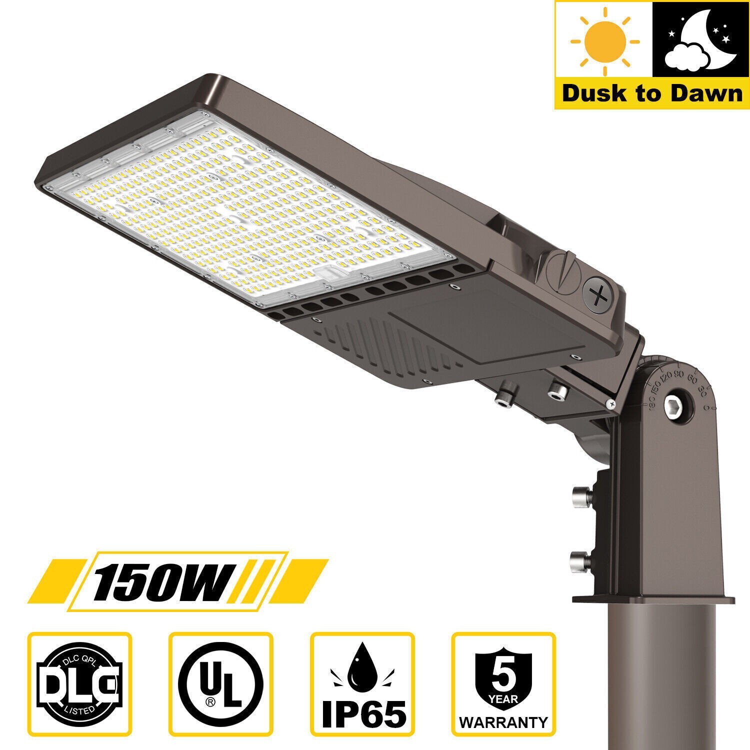 150W LED Parking Lot Light Commercial Shoebox Street Light Dusk to Dawn 22,500LM