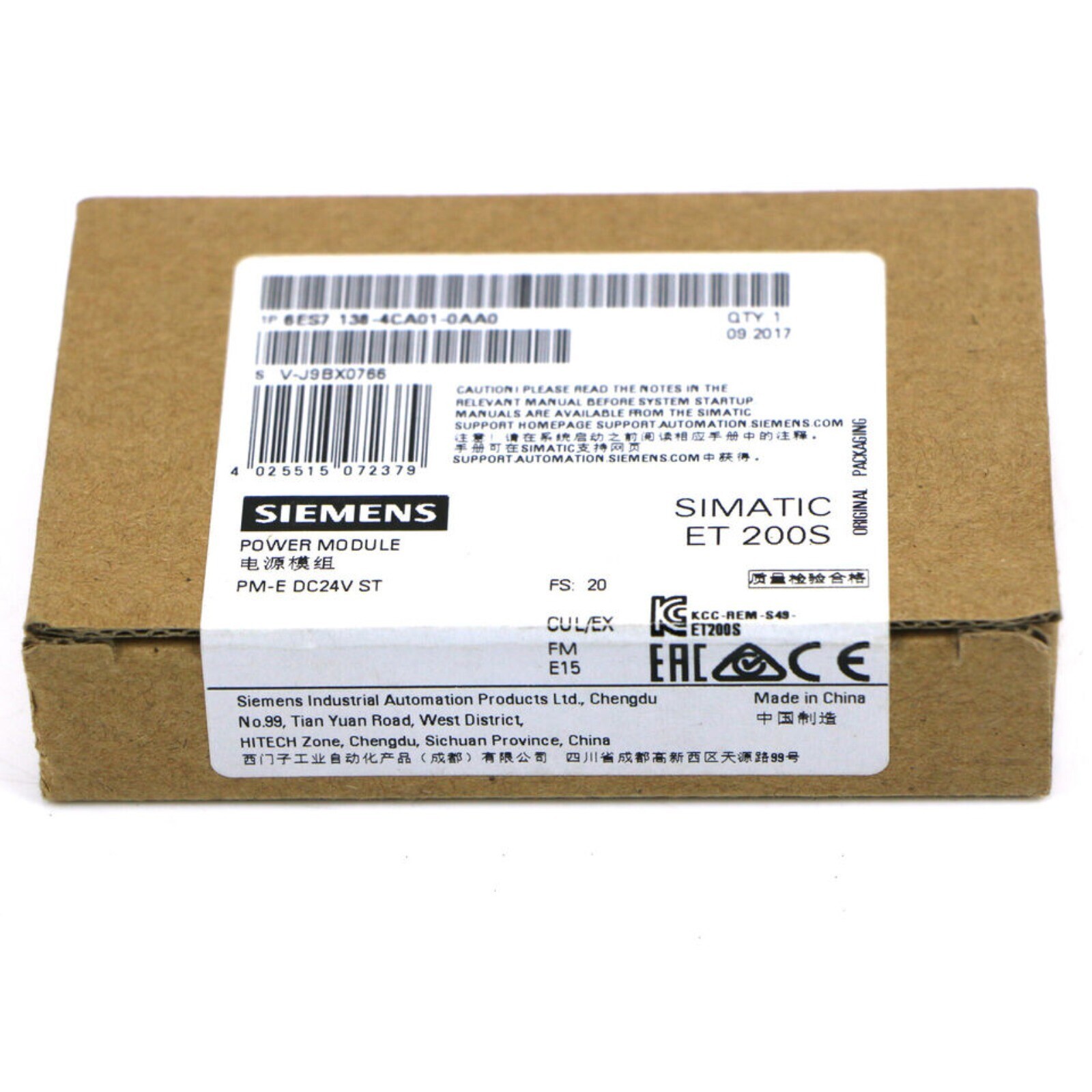 New Siemens 6ES7 138-4CA01-0AA0 6ES7138-4CA01-0AA0 SIMATIC DP PM-E power modules