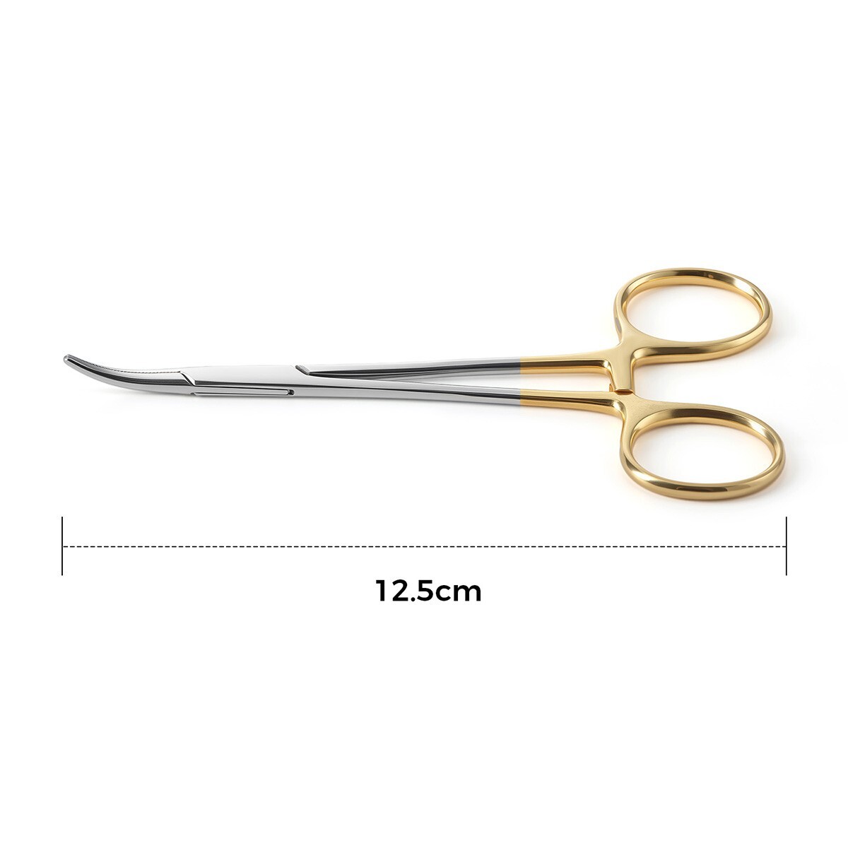 Dental Hemostat Forceps Surgical Instrument Curved / Straight Head Gold Handle